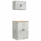 Garage Cabinets 2 pcs Concrete Grey Engineered Wood