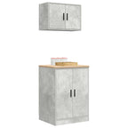 Garage Cabinets 2 pcs Concrete Grey Engineered Wood