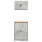 Garage Cabinets 2 pcs Concrete Grey Engineered Wood