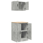 Garage Cabinets 2 pcs Concrete Grey Engineered Wood