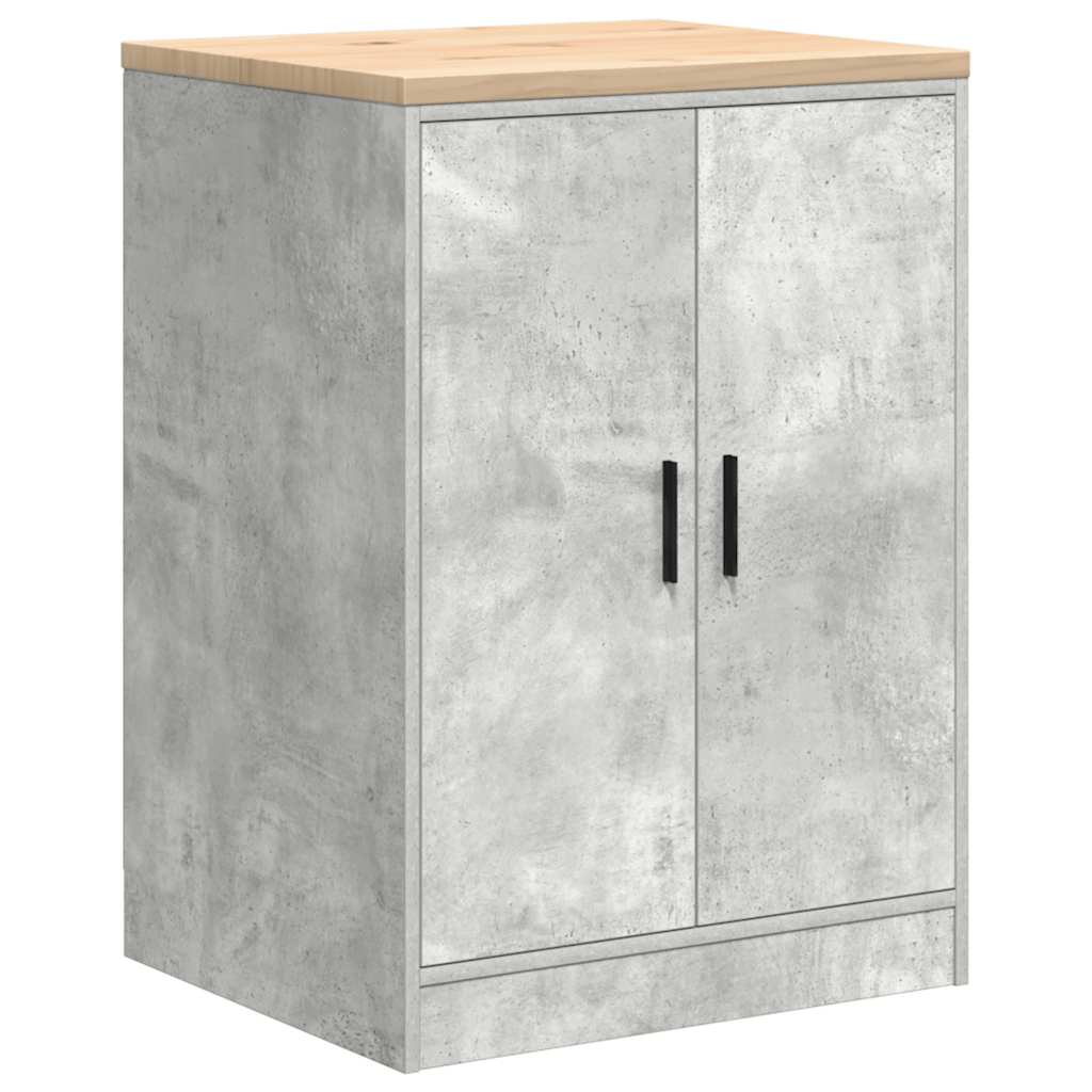 Garage Cabinets 2 pcs Concrete Grey Engineered Wood