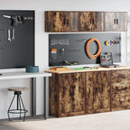 Garage Cabinets 2 pcs Smoked Oak Engineered Wood