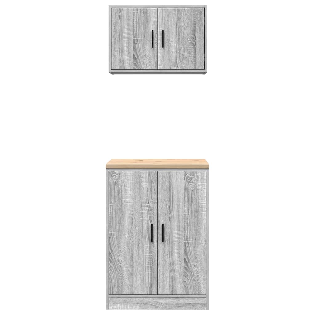 Garage Cabinets 2 pcs Grey Sonoma Engineered Wood