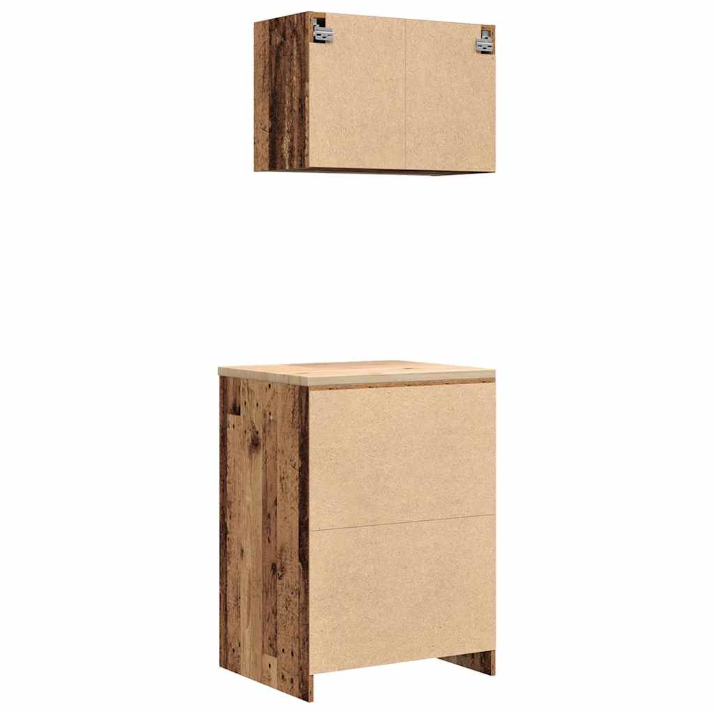 Garage Cabinets 2 pcs Old Wood Engineered Wood