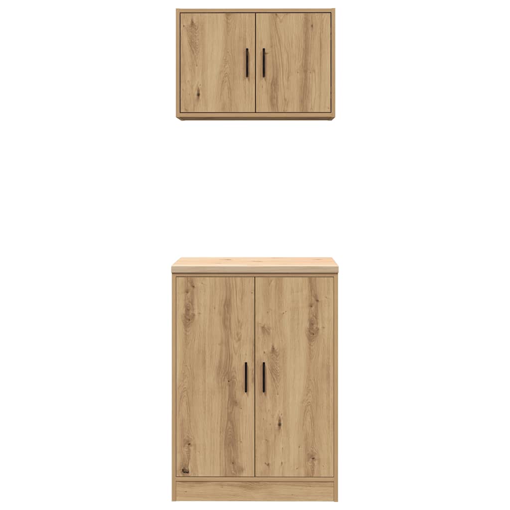 Garage Cabinets 2 pcs Artisan Oak Engineered Wood