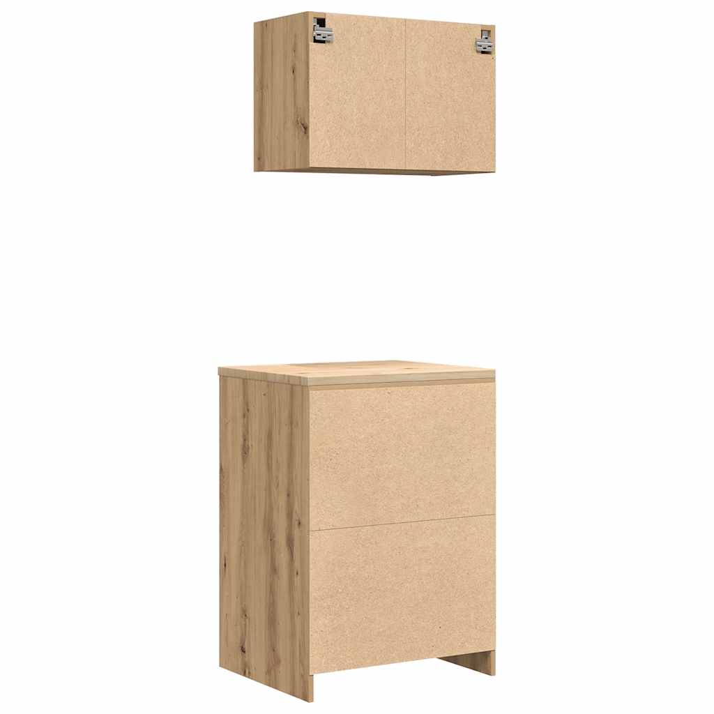 Garage Cabinets 2 pcs Artisan Oak Engineered Wood