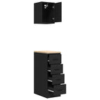 Garage Cabinets 2 pcs Black Engineered Wood