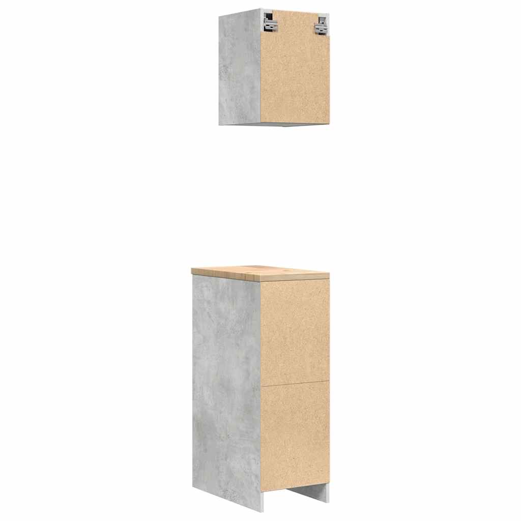 Garage Cabinets 2 pcs Concrete Grey Engineered Wood