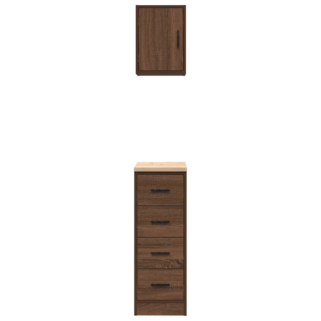 Garage Cabinets 2 pcs Brown Oak Engineered Wood