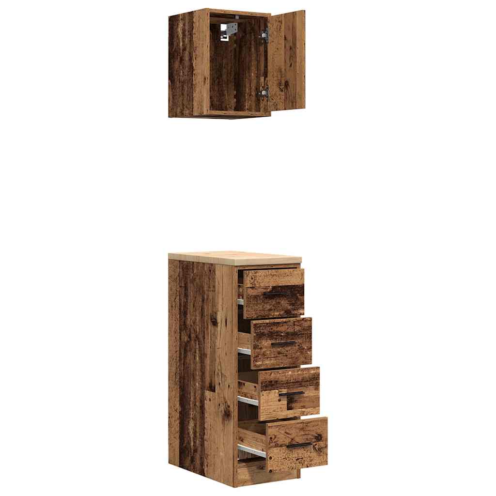 Garage Cabinets 2 pcs Old Wood Engineered Wood