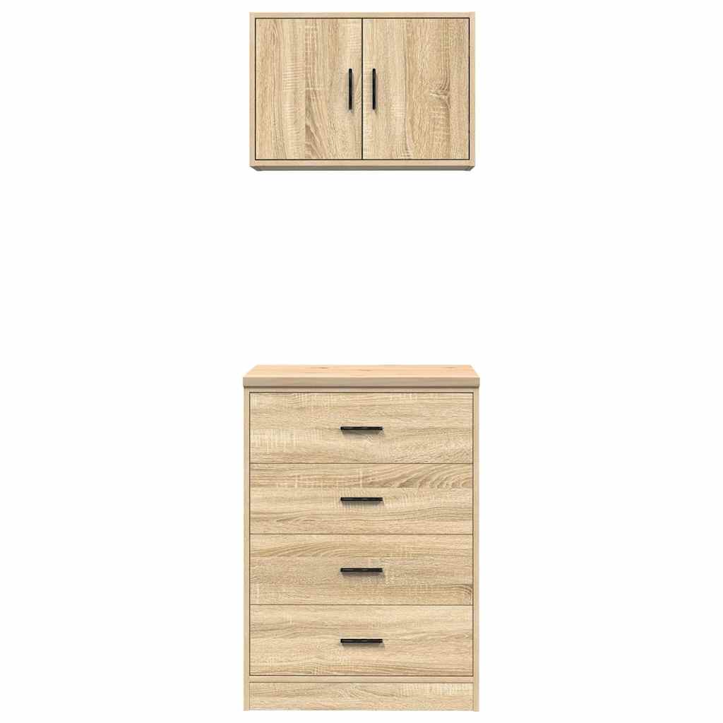 Garage Cabinets 2 pcs Sonoma Oak Engineered Wood