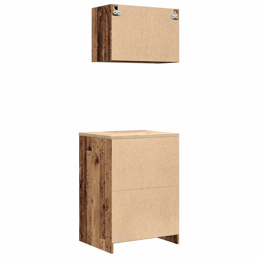 Garage Cabinets 2 pcs Old Wood Engineered Wood