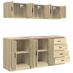 Garage Cabinets 6 pcs Sonoma Oak Engineered Wood