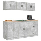 Garage Cabinets 6 pcs Concrete Grey Engineered Wood