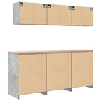 Garage Cabinets 6 pcs Concrete Grey Engineered Wood