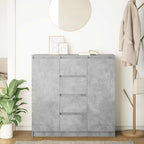 Sideboard with Drawers Concrete Grey 100.5x35x98.5 cm Engineered Wood