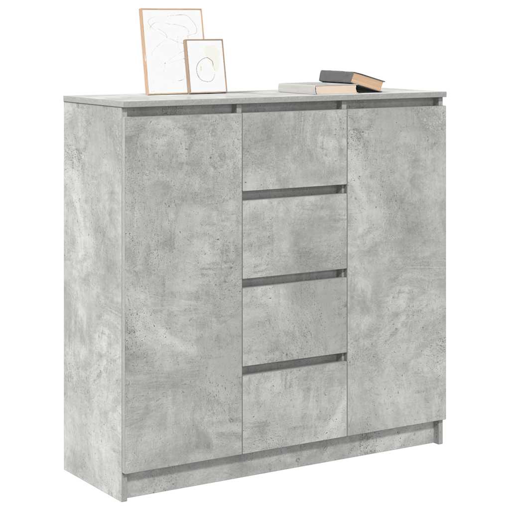 Sideboard with Drawers Concrete Grey 100.5x35x98.5 cm Engineered Wood