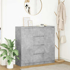 Sideboard with Drawers Concrete Grey 100.5x35x98.5 cm Engineered Wood