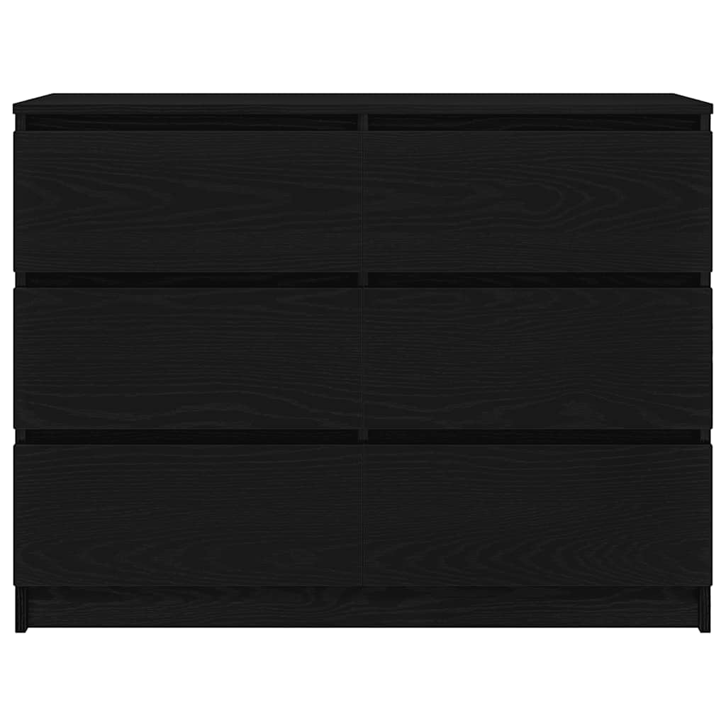 Sideboard Black Oak 100x35x76 cm Engineered Wood