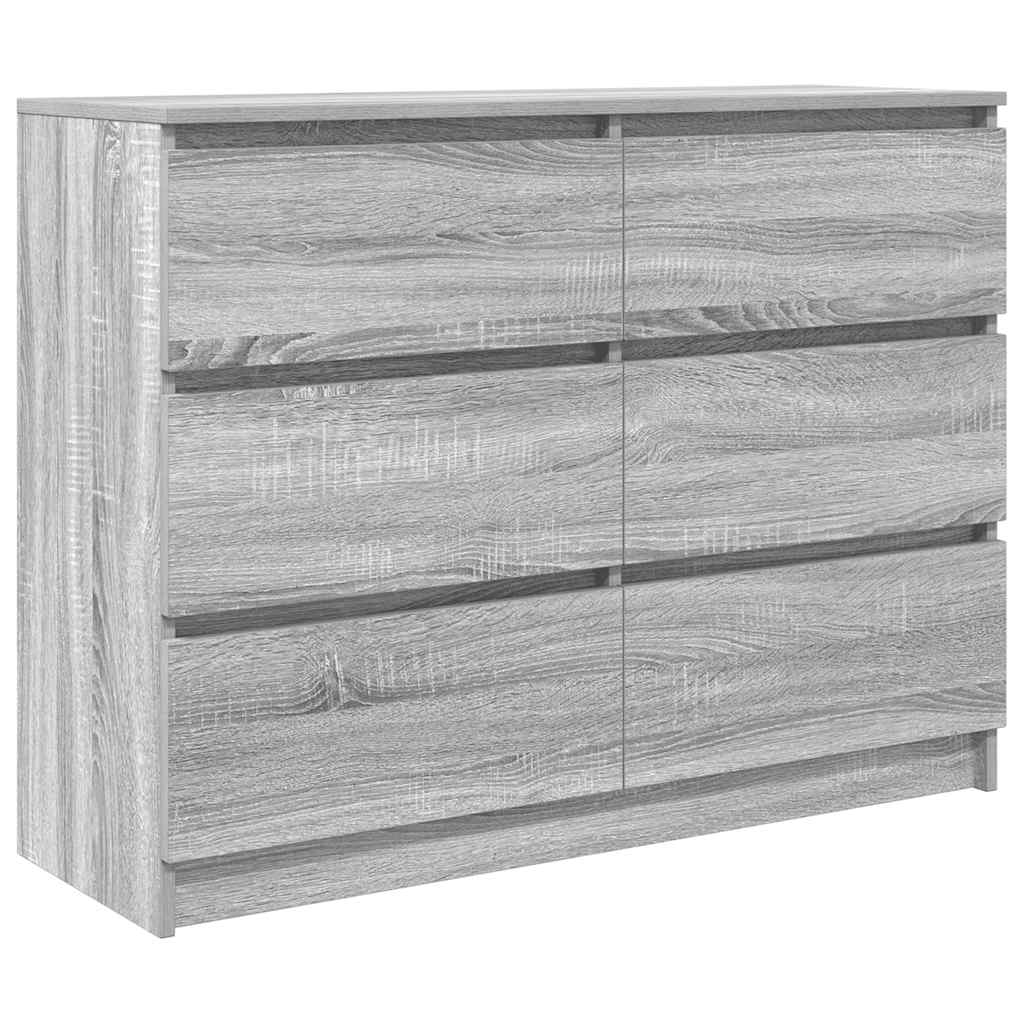 Sideboard Grey Sonoma 100x35x76 cm Engineered Wood