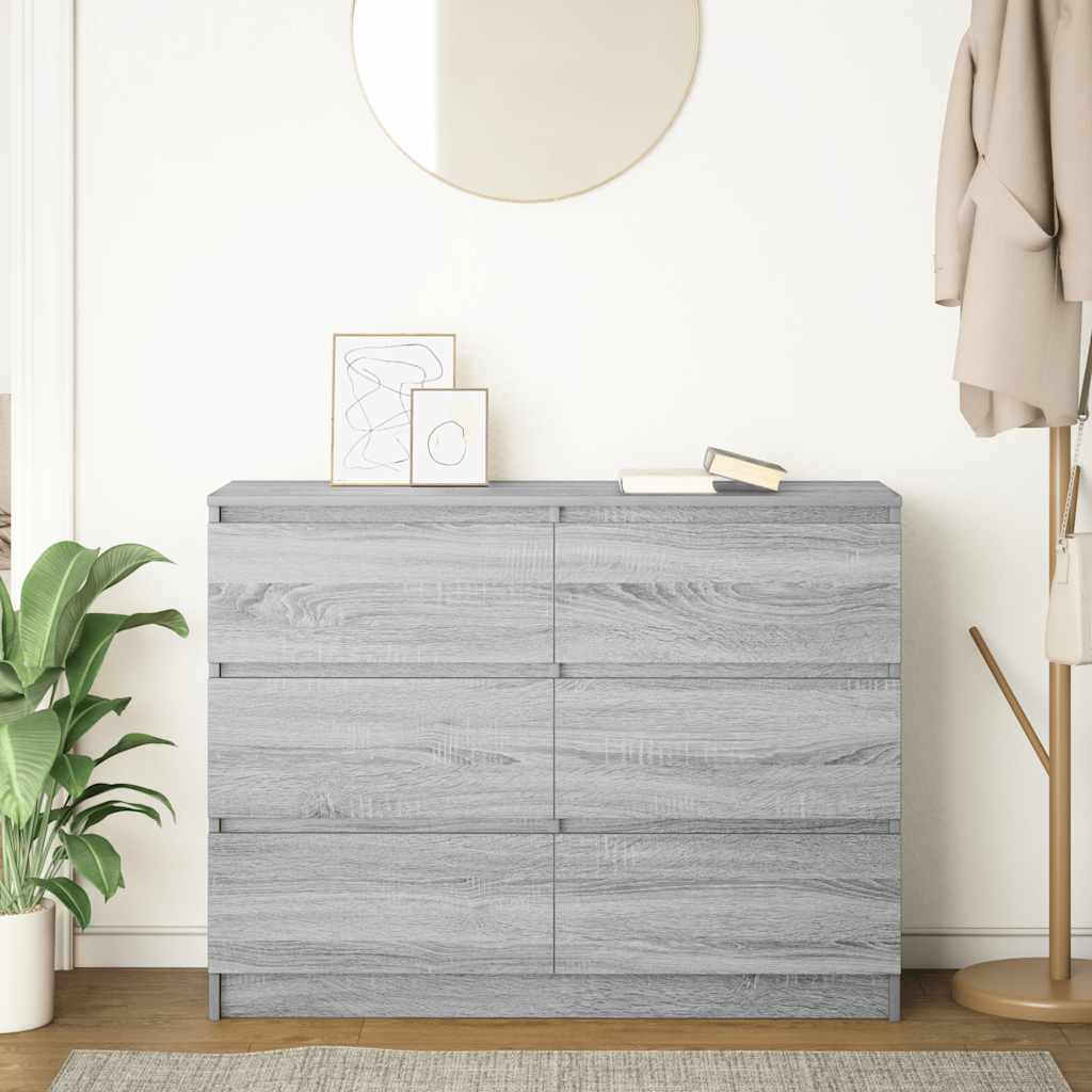Sideboard Grey Sonoma 100x35x76 cm Engineered Wood