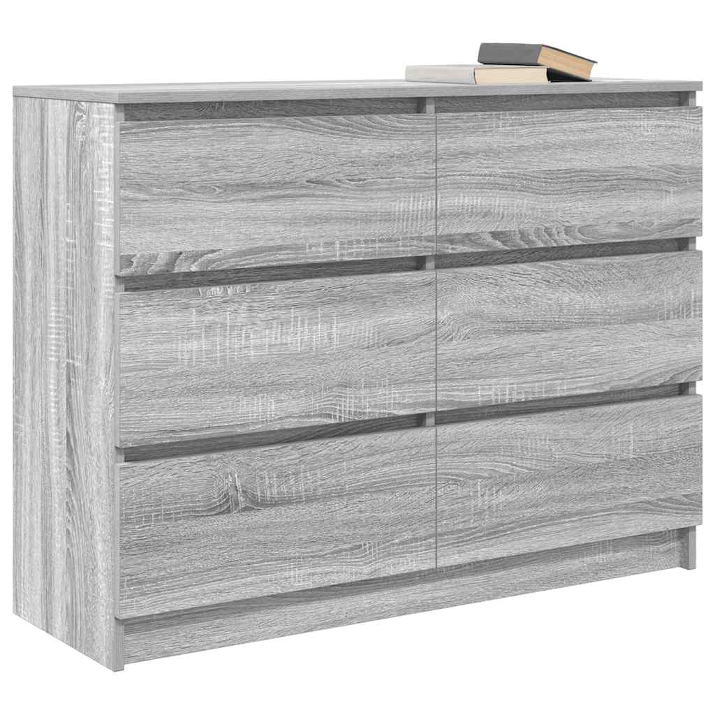 Sideboard Grey Sonoma 100x35x76 cm Engineered Wood