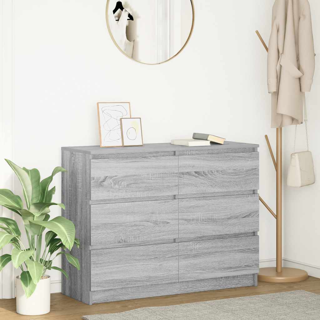 Sideboard Grey Sonoma 100x35x76 cm Engineered Wood