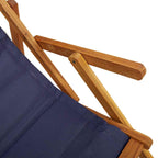 Folding Beach Chair with Armrests Blue Acacia Wood & Textilene