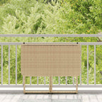 Folding Garden Table Beige 90x51x75 cm Poly Rattan