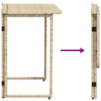Folding Garden Table Beige 90x51x75 cm Poly Rattan