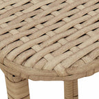 Folding Garden Table Beige 90x51x75 cm Poly Rattan