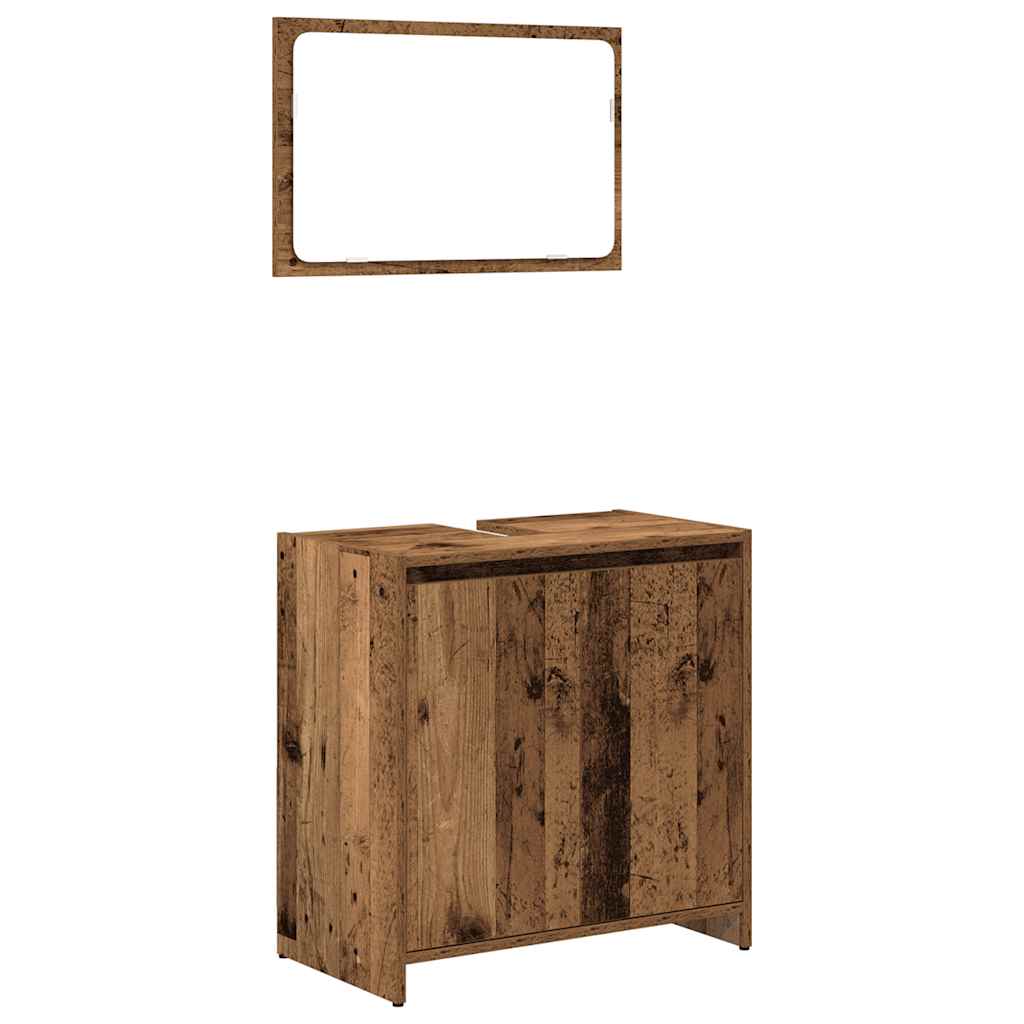 4 Piece Bathroom Furniture Set Old Wood Engineered Wood