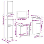 4 Piece Bathroom Furniture Set Artisan Oak Engineered Wood