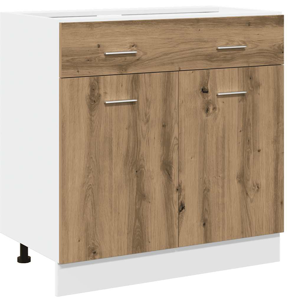 7 Piece Kitchen Cabinet Set Lyon Artisan Oak Engineered Wood