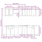 11 Piece Kitchen Cabinet Set Lyon Old Wood Engineered Wood