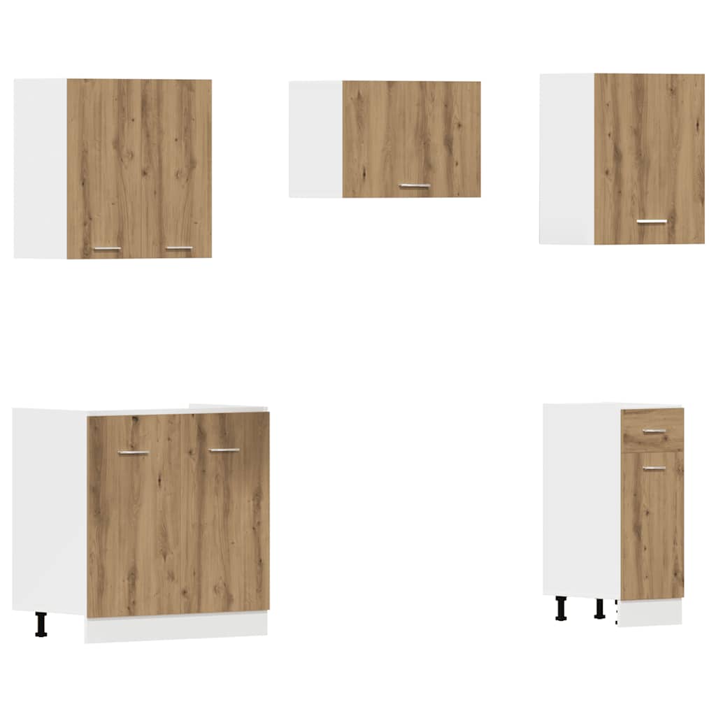 11 Piece Kitchen Cabinet Set Lyon Artisan Oak Engineered Wood