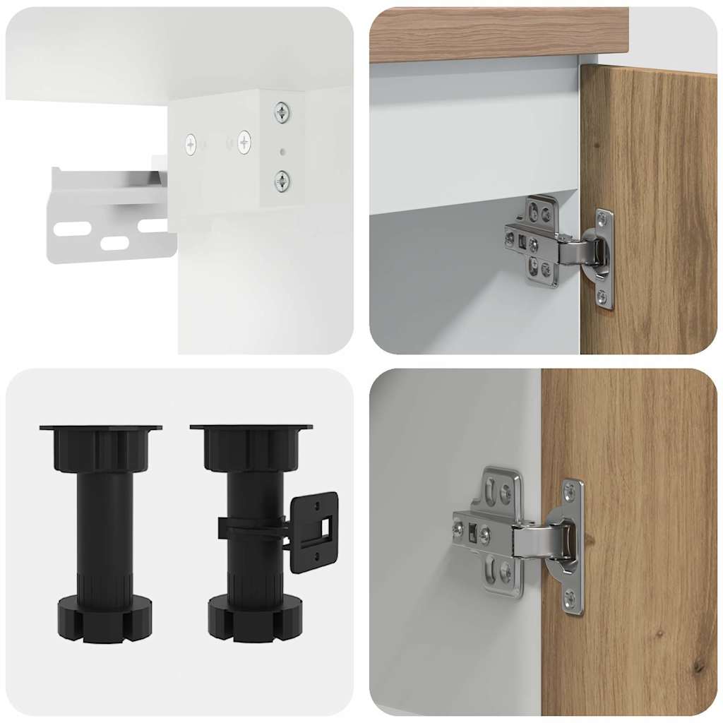 11 Piece Kitchen Cabinet Set Lyon Artisan Oak Engineered Wood