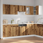 11 Piece Kitchen Cabinet Set Lyon Old Wood Engineered Wood