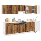 11 Piece Kitchen Cabinet Set Lyon Old Wood Engineered Wood