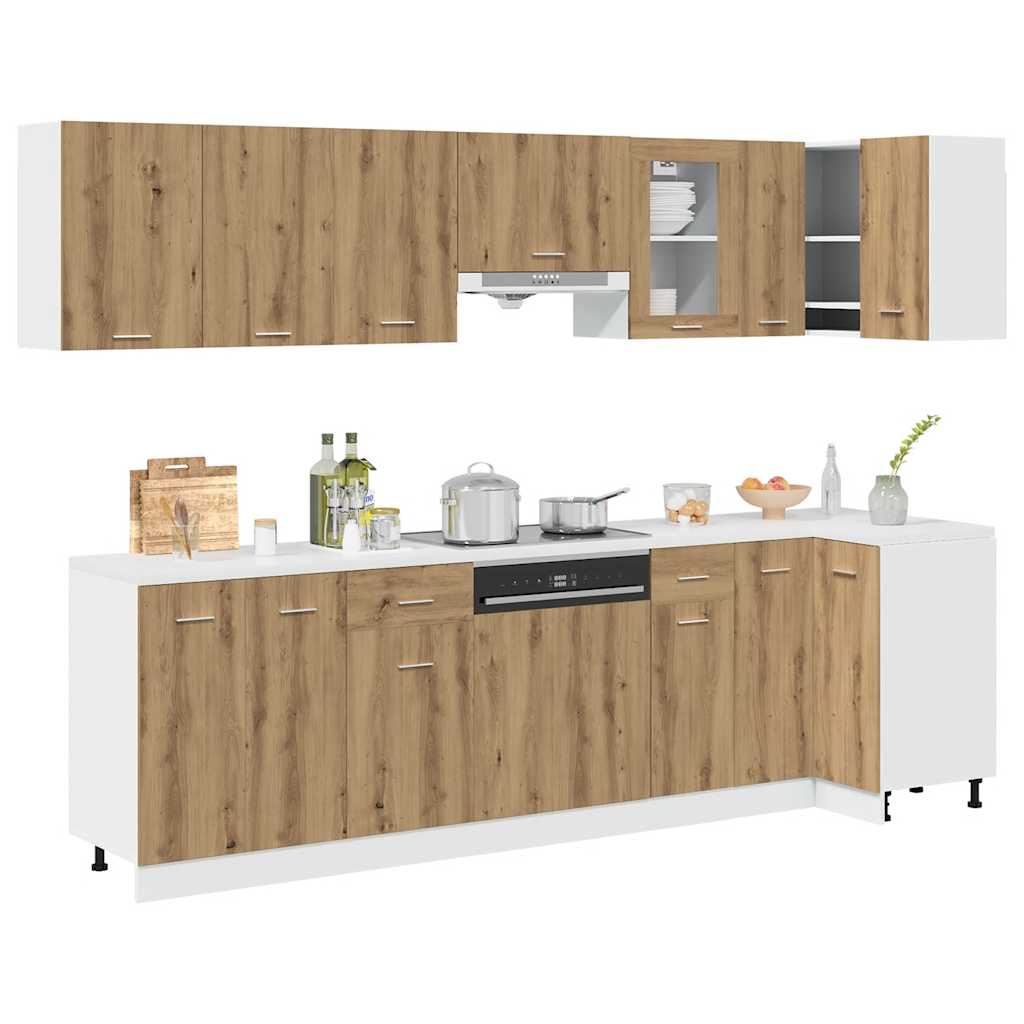 11 Piece Kitchen Cabinet Set Lyon Engineered Wood