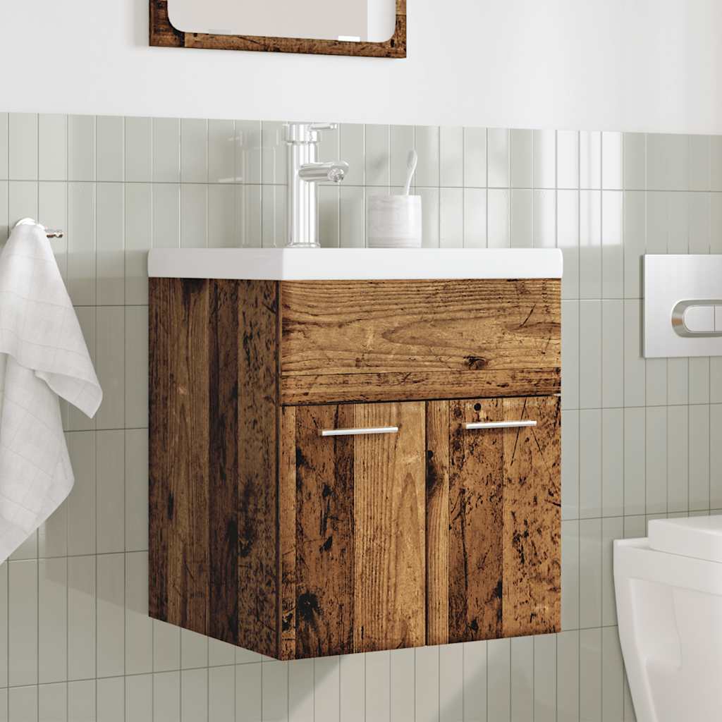2 Piece Bathroom Furniture Set Old Wood Engineered Wood
