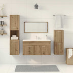 4 Piece Bathroom Furniture Set Artisan Oak Engineered Wood
