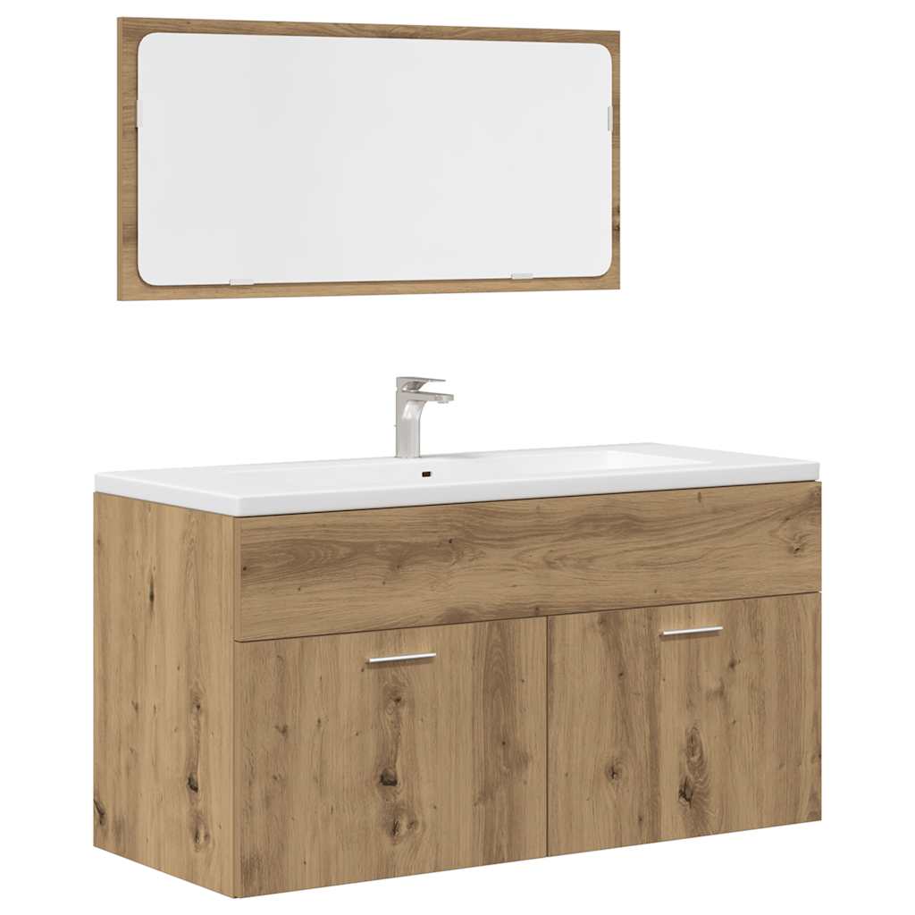 4 Piece Bathroom Furniture Set Artisan Oak Engineered Wood