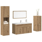4 Piece Bathroom Furniture Set Artisan Oak Engineered Wood