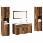 4 Piece Bathroom Furniture Set Old Wood Engineered Wood