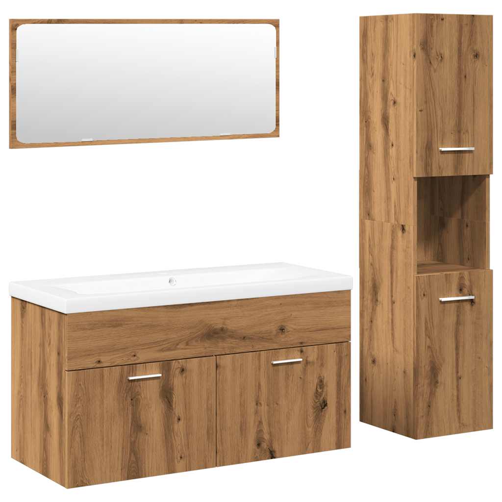 4 Piece Bathroom Furniture Set Artisan Oak Engineered Wood