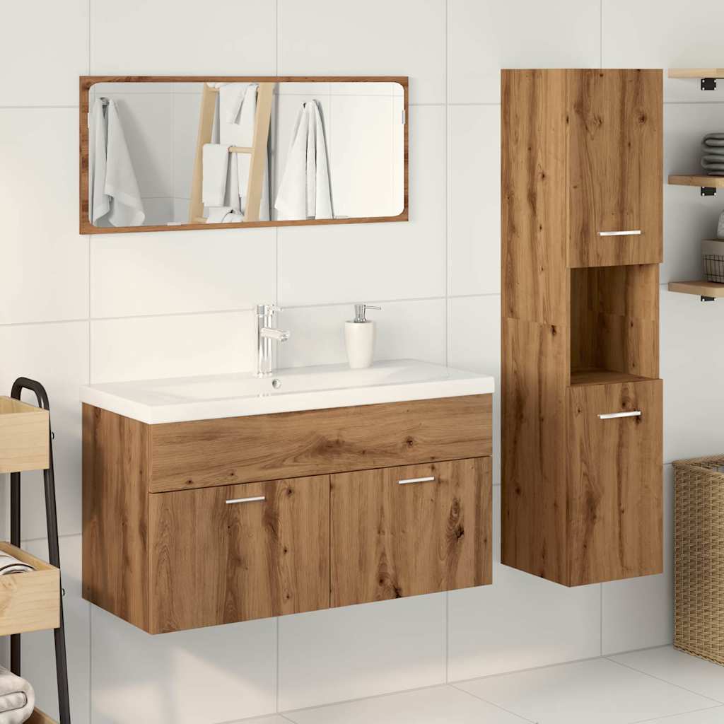 4 Piece Bathroom Furniture Set Artisan Oak Engineered Wood