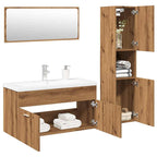 4 Piece Bathroom Furniture Set Artisan Oak Engineered Wood