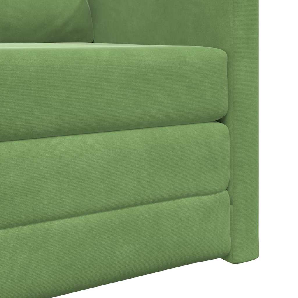 Floor Sofa Bed with Cushion Light green 74 x 77 x 81 cm Velvet