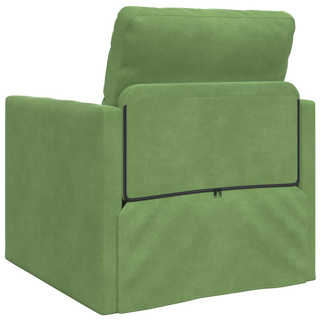 Floor Sofa Bed with Cushion Light green 74 x 77 x 81 cm Velvet